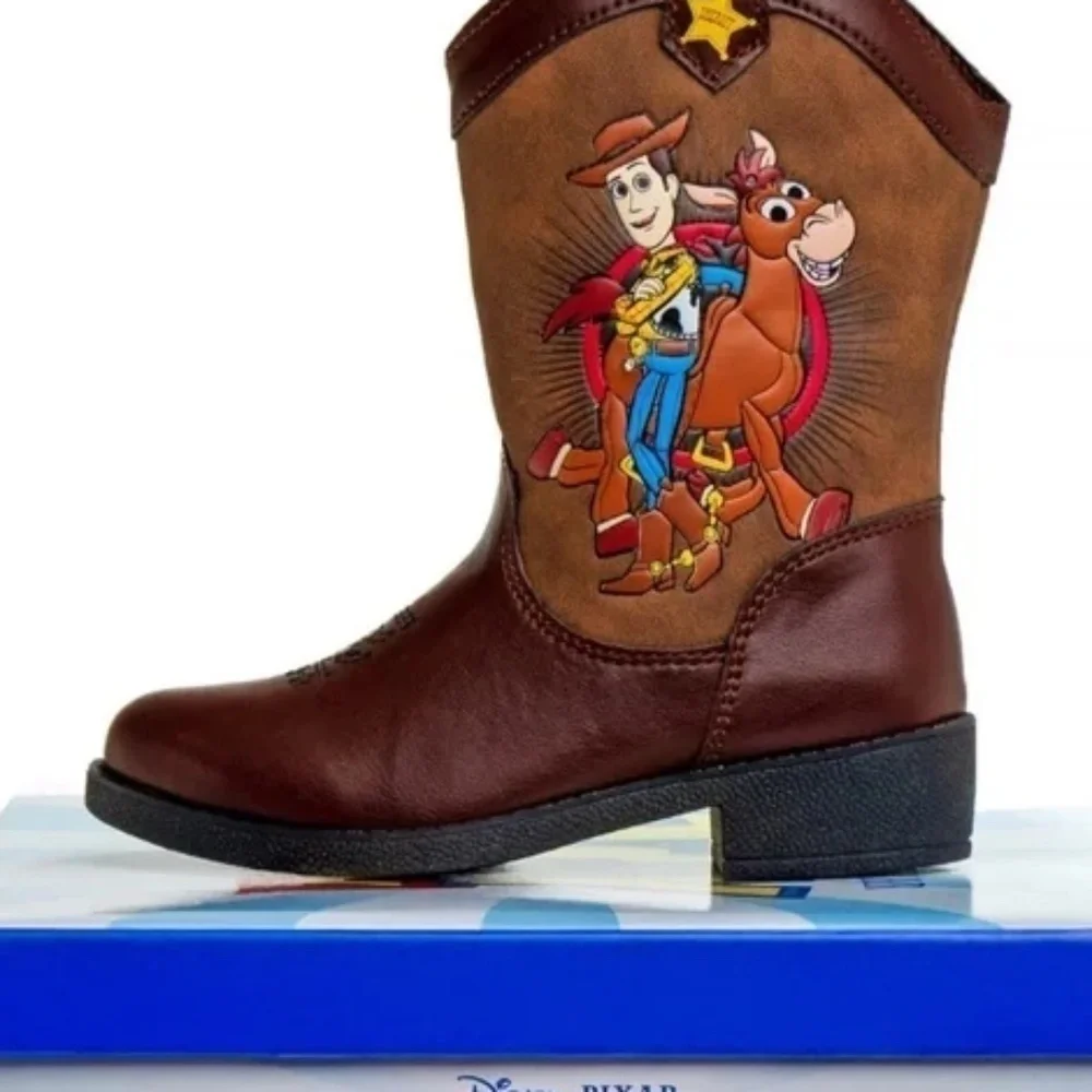 RARE Josmo Disney Pixar Toy Story Woody & Bullseye Sturdy Brown Cowboy Boots NEW